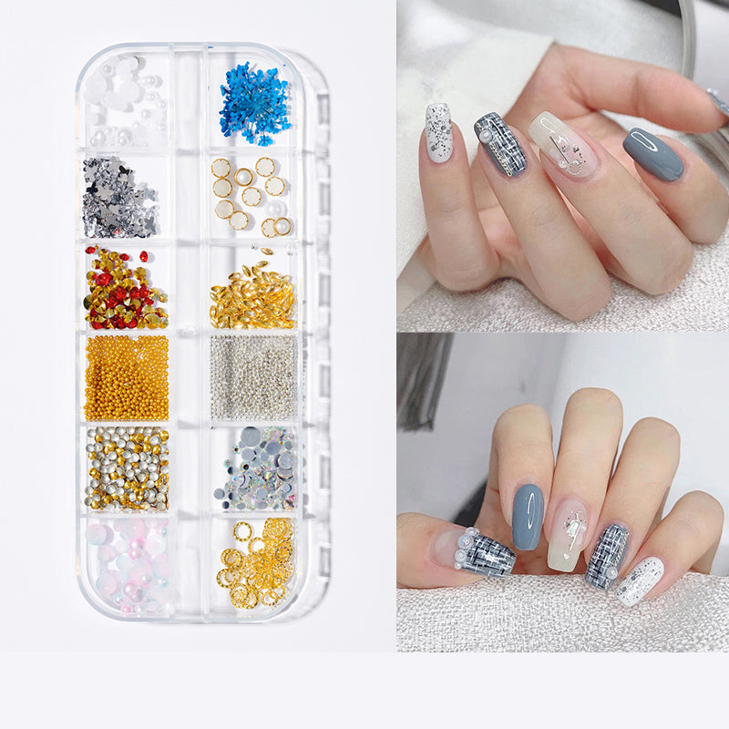 Nagelpflaster mit Perlen und Schmetterlingen, Nagelkunst-Schmuckset