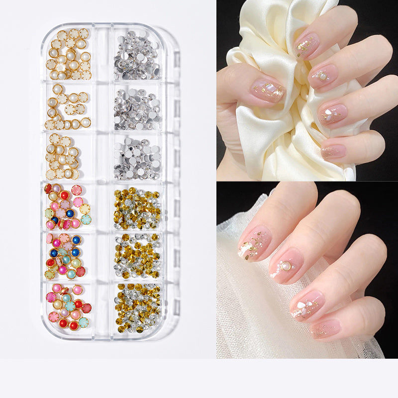 Nagelpflaster mit Perlen und Schmetterlingen, Nagelkunst-Schmuckset