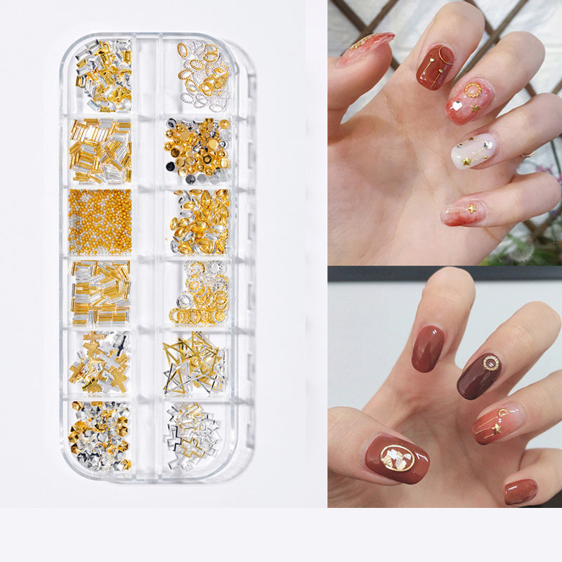 Nagelpflaster mit Perlen und Schmetterlingen, Nagelkunst-Schmuckset