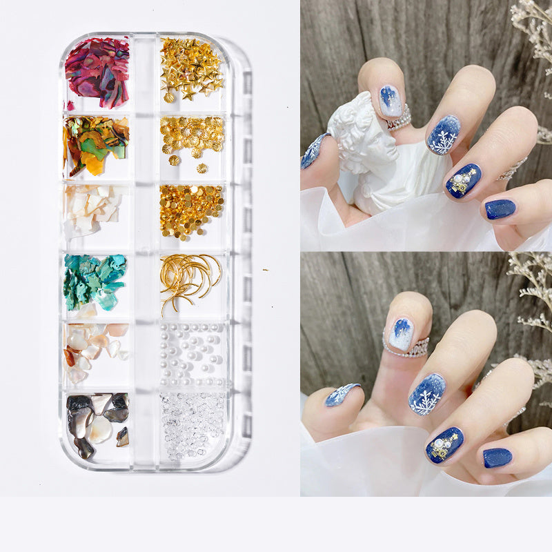 Nagelpflaster mit Perlen und Schmetterlingen, Nagelkunst-Schmuckset