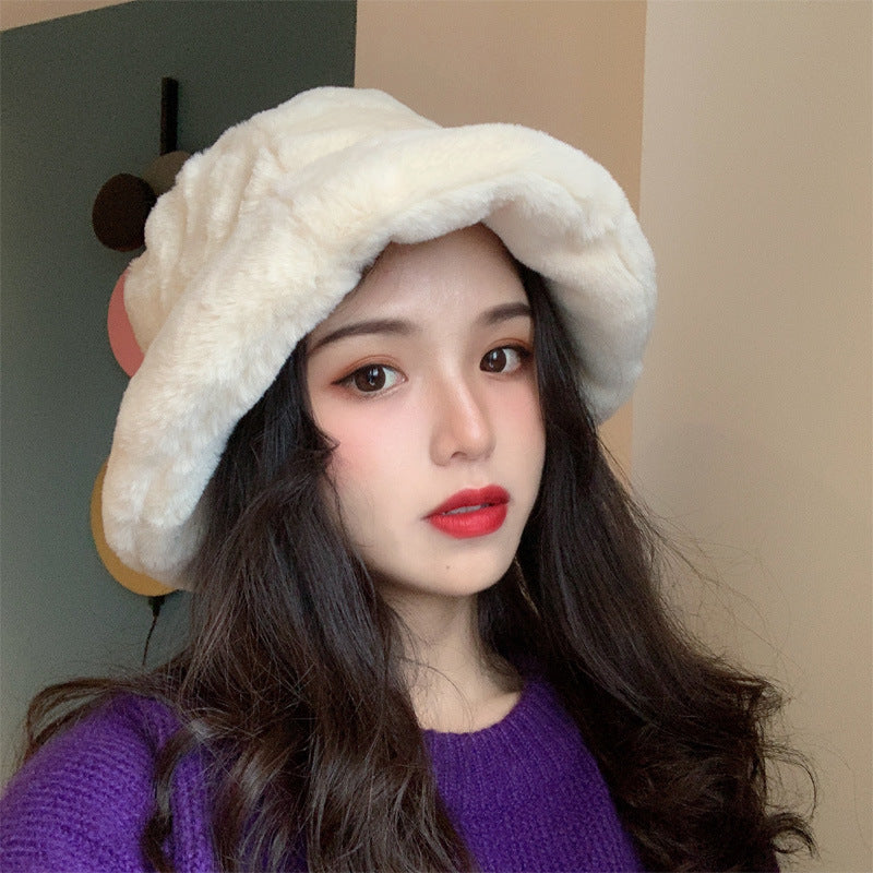 Fisherman Hat Female Autumn And Winter All Match Winter Plush Hat