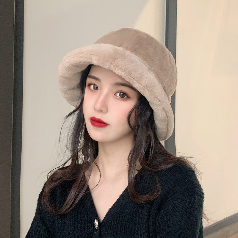 Fisherman Hat Female Autumn And Winter All Match Winter Plush Hat