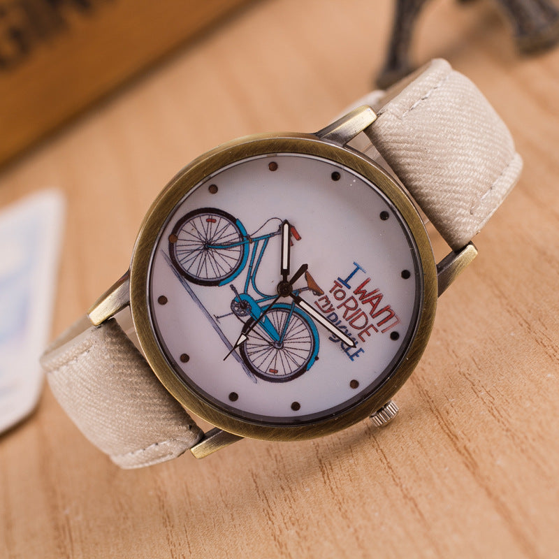 Denim Vintage Watch Bike Ride A Bike