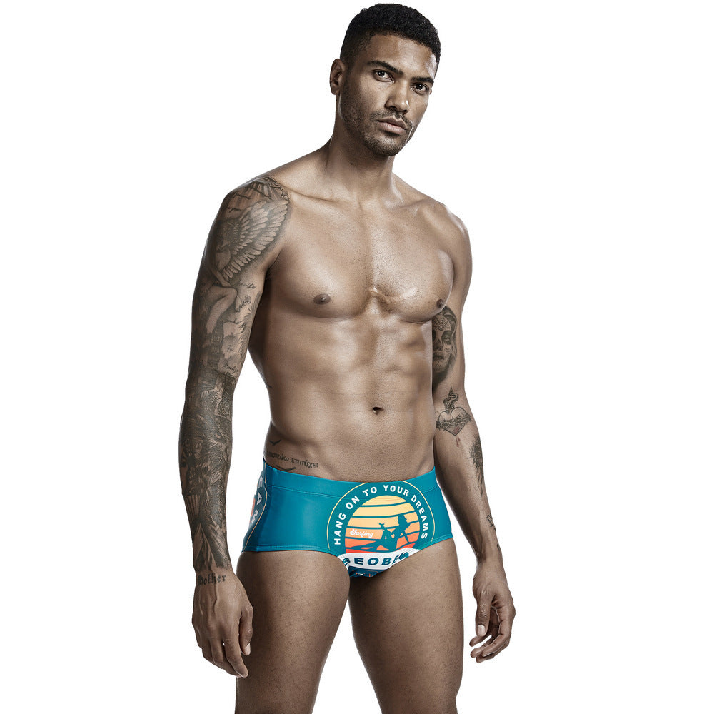 Low Waist Men's Boxer Swimming Shorts