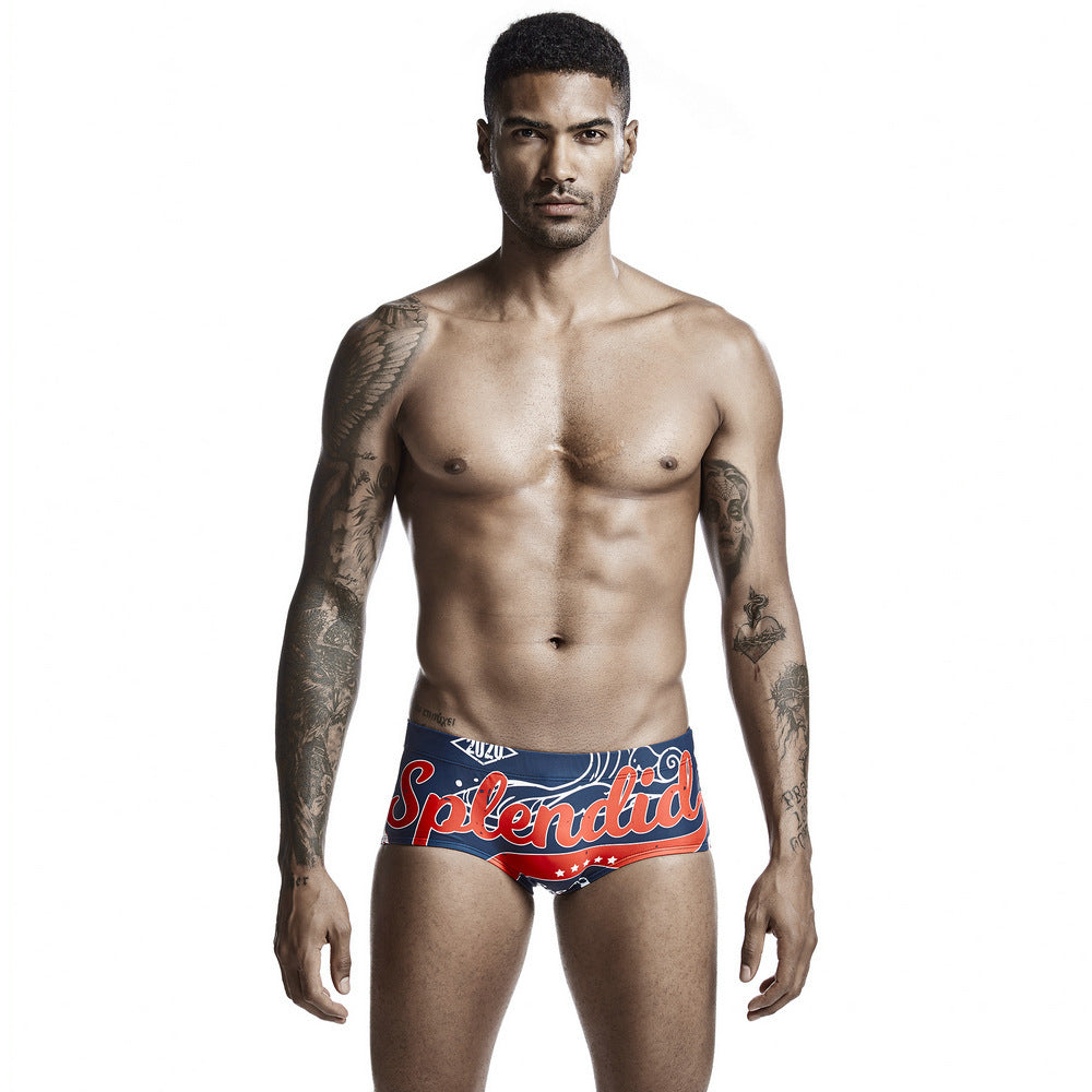 Low Waist Men's Boxer Swimming Shorts