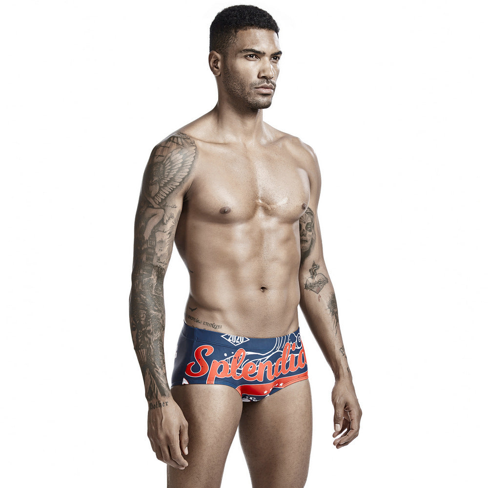 Low Waist Men's Boxer Swimming Shorts