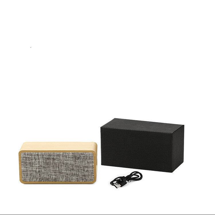 Wooden Fabric Bluetooth Speaker Retro Card Desktop Audio