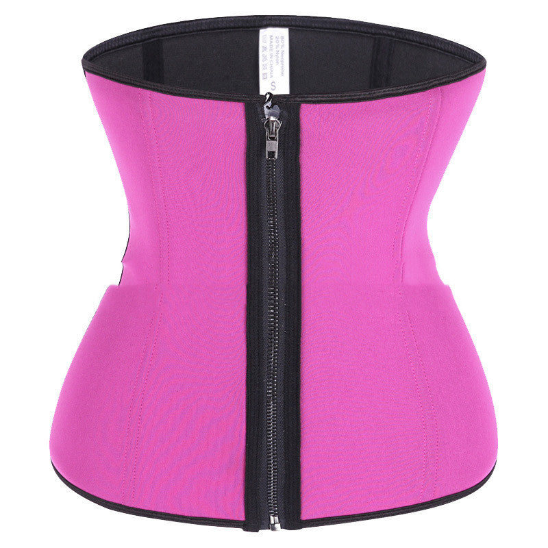 Rubber Zipper Inner-Breasted Waist Corset Sports Fitness Waistband