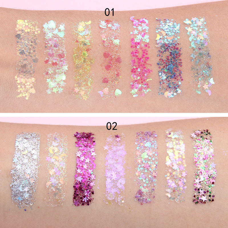 Face Jewels Eyeshadow Shimmer Pigment Body Face Eye Glitter Sequin Gel Cream Eye Shiny Skin Face Festival Cosmetic Glitter