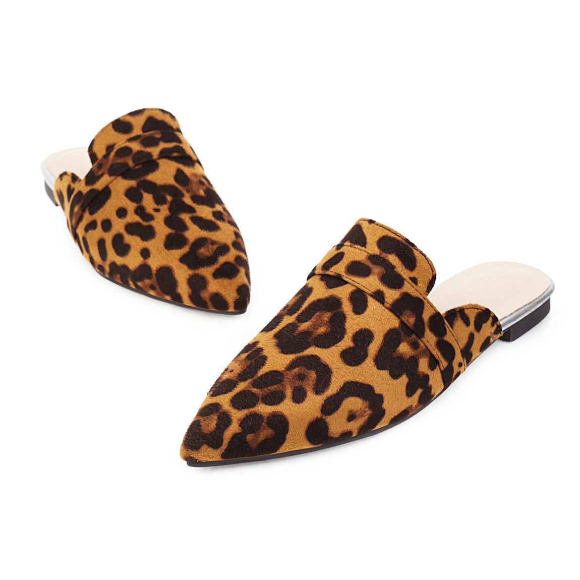 New Product Flat Bottom Snake Pattern Pointed Toe Baotou Outdoor Slippers Women