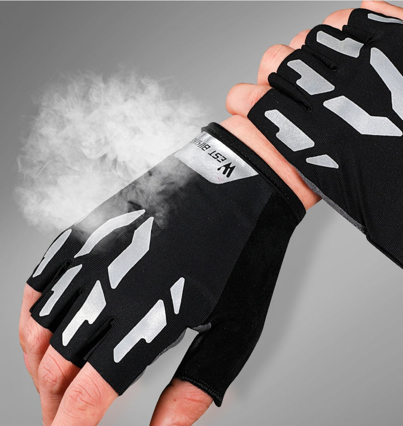 Reflective Short Fingers For Bicycle Gloves