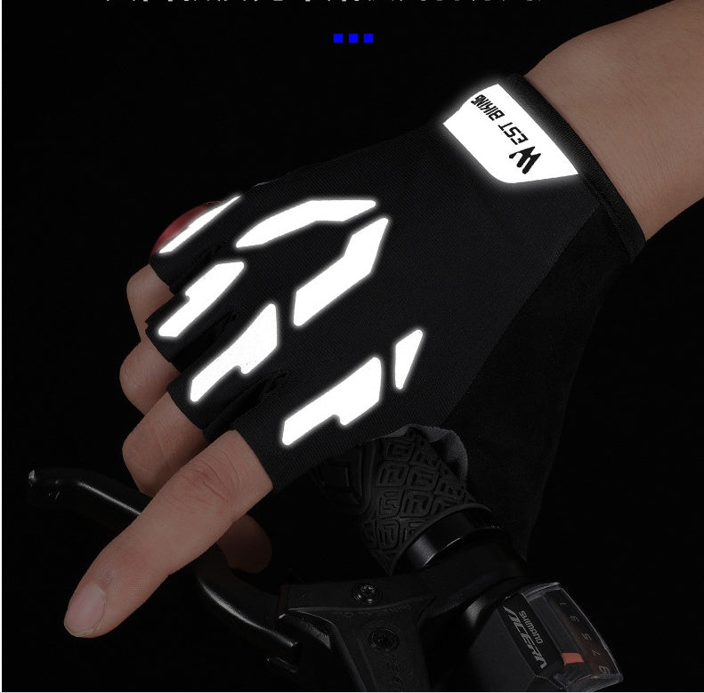 Reflective Short Fingers For Bicycle Gloves