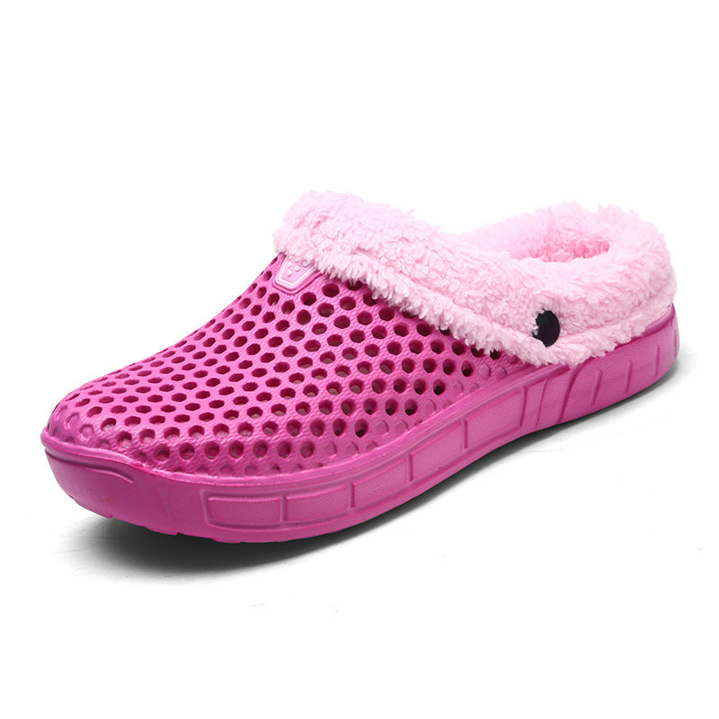 CozyGrove: Fuzzy plush garden clogs for indoor comfort, perfect for couples.