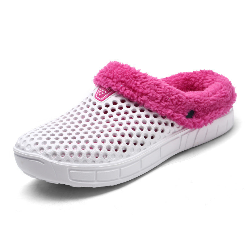 CozyGrove: Fuzzy plush garden clogs for indoor comfort, perfect for couples.