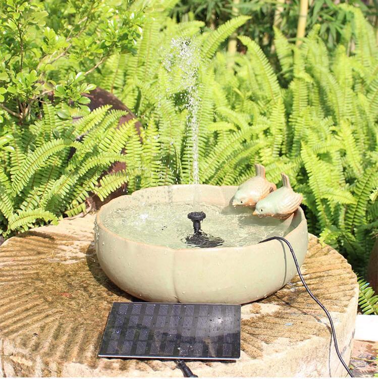 Solar Panel Powered Water Fountain Pool Pond Garden Water Sprinkler Sprayer with Water Pump & 3 Spray Heads