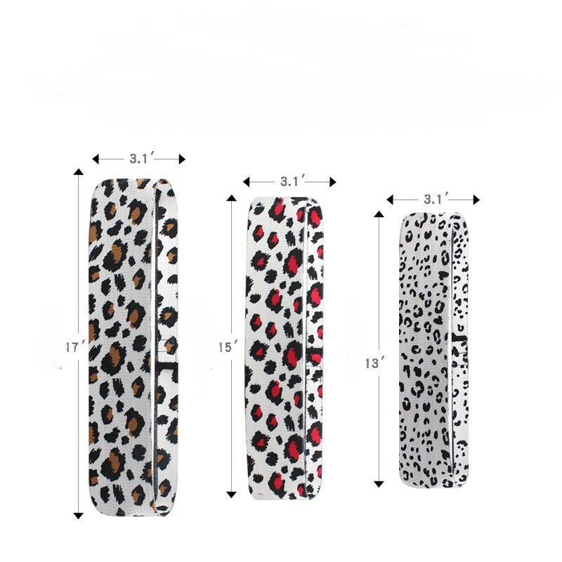 Anti-slip Yoga Leopard Print Beautiful Hip Ring Tension Band Loop Resistance Band