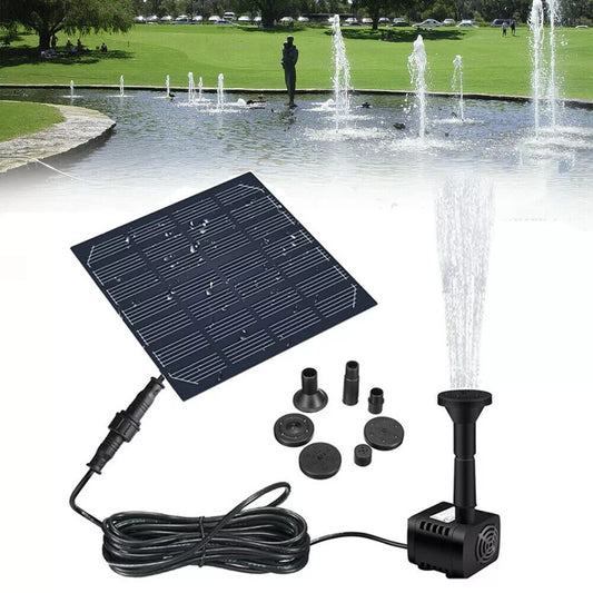 Solar Panel Powered Water Fountain Pool Pond Garden Water Sprinkler Sprayer with Water Pump & 3 Spray Heads