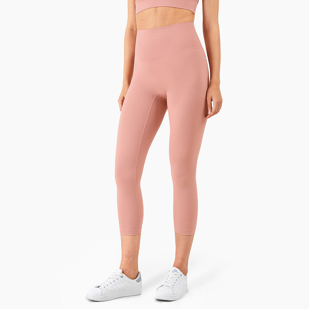 Yoga Pants Women's High-Waisted Abdomen And Hips Cropped Fitness Pants