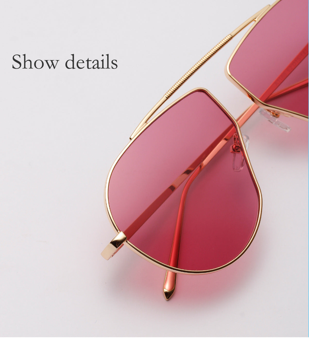 A1166 Polygonal Big Frame Sunglasses, Metal Frame Sunglasses For Women