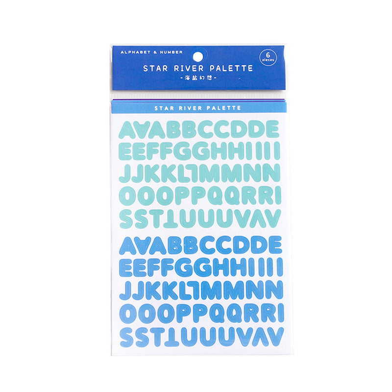 Message Number Letter Sticker Galaxy Palette Series English Letter Handbook Decoration Material Sticker