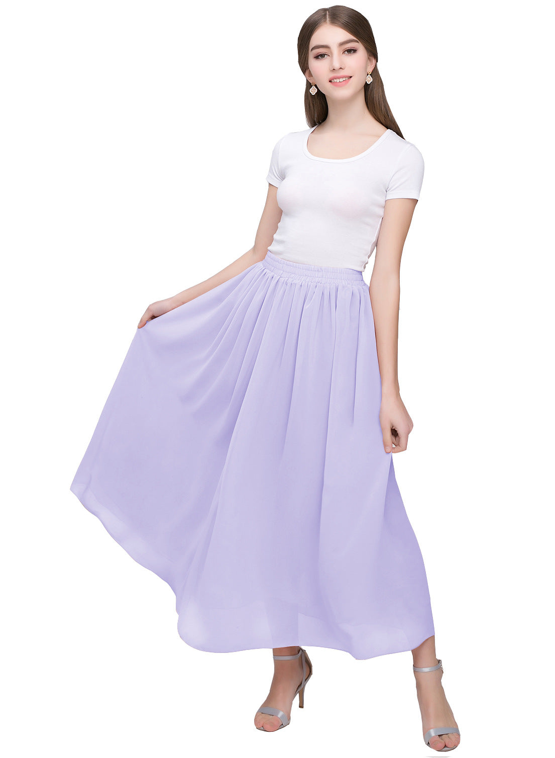 Large Swing Solid Color Chiffon Skirt