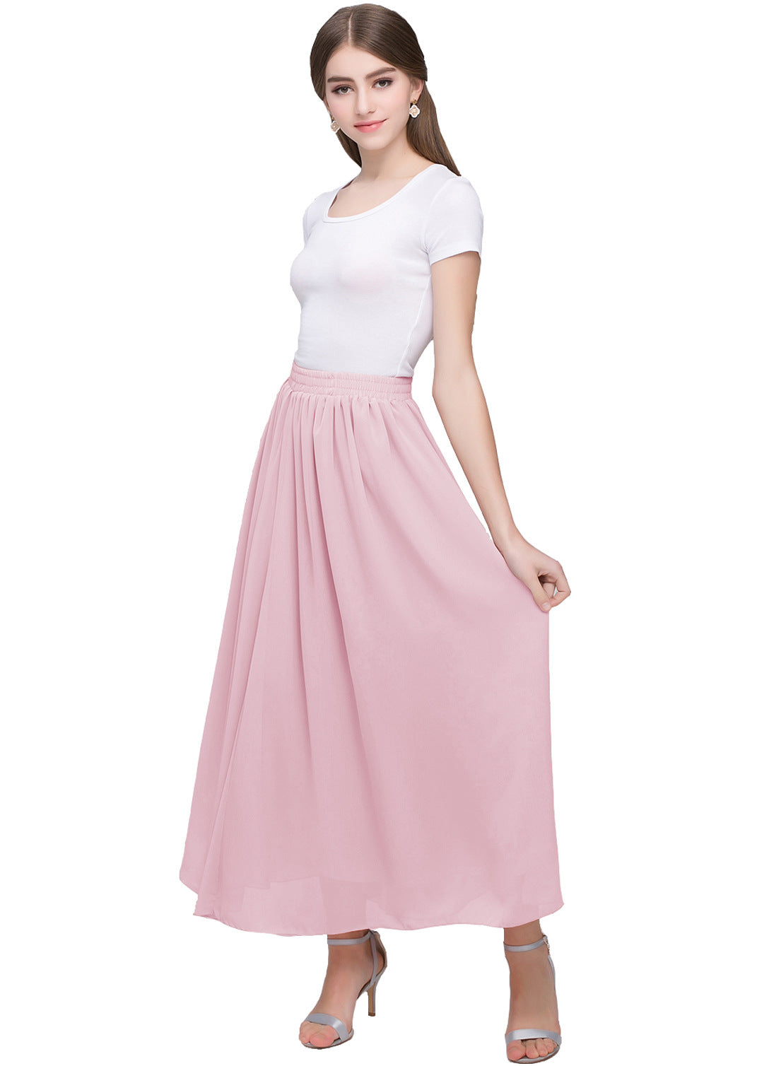 Large Swing Solid Color Chiffon Skirt