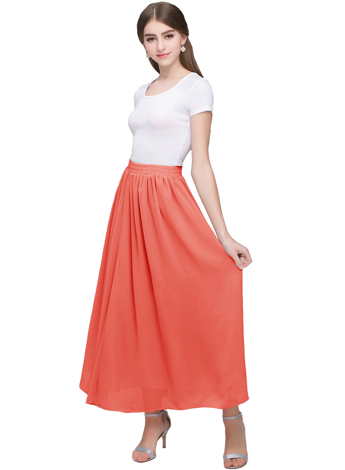 Large Swing Solid Color Chiffon Skirt