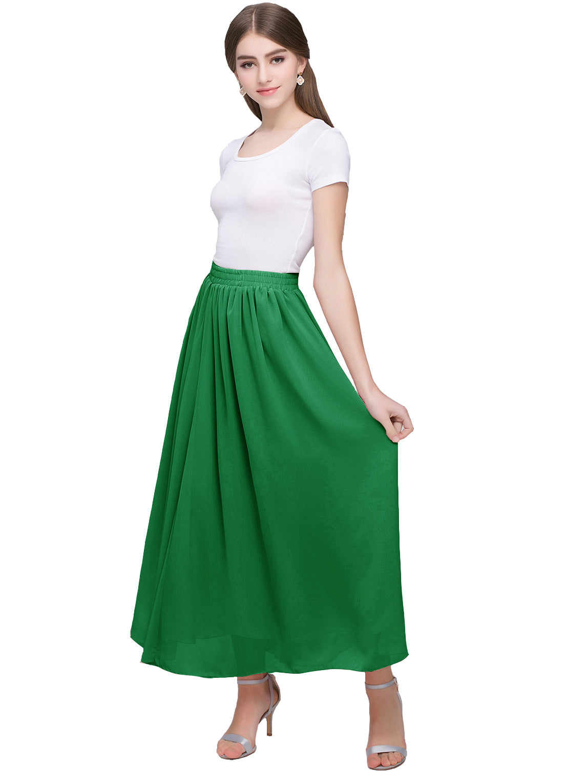 Large Swing Solid Color Chiffon Skirt