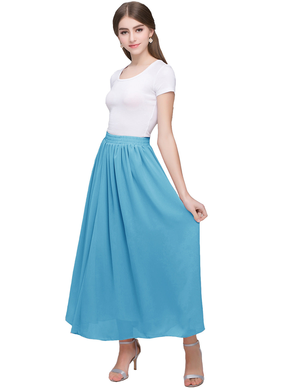 Large Swing Solid Color Chiffon Skirt