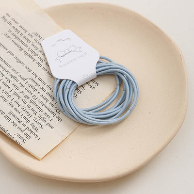 Morandi Color Hair Tie Female Korean Student High-Stretch Macaron Tie Hair Rope