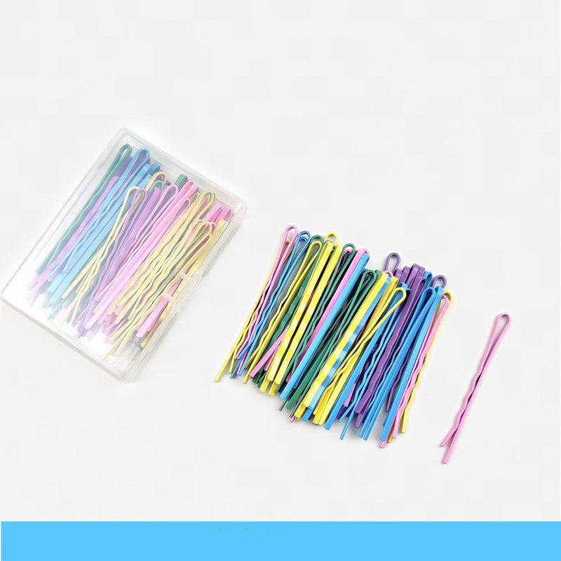 50 Pieces Of Korean Exquisite Boxed One-Word Clip Hairpin Simple Bangs Broken Hair Clip Hairpin