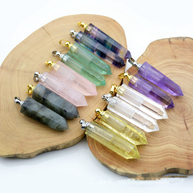 Essence Elysium: Natural Crystal Pendant Perfume Bottle.