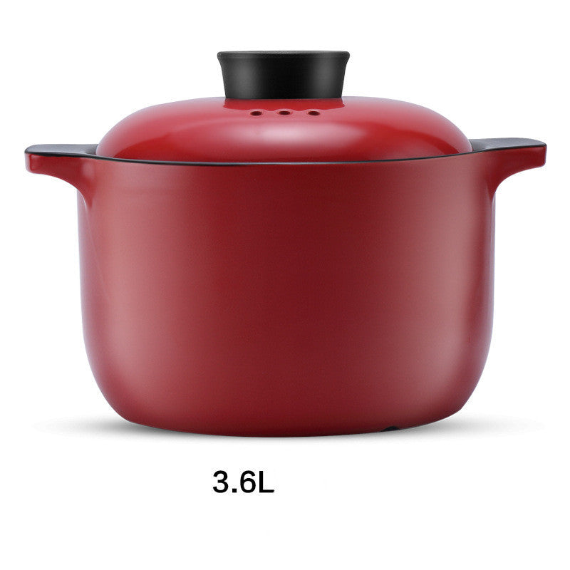 China Red Ceramic Pot Household Health Ceramic Stock Pot Gas High Temperature Resistant Multi-Purpose Casserole Pot Gift Customization