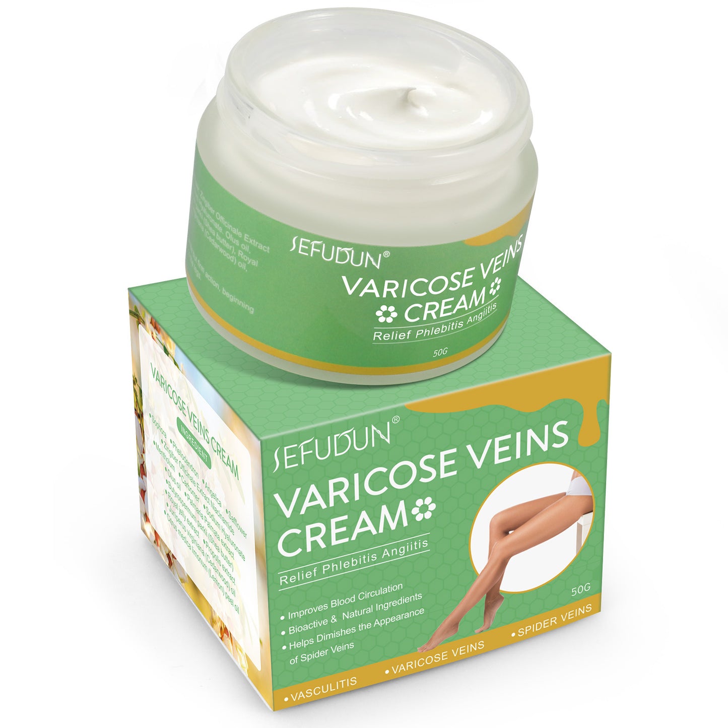 Vein Cream Red Blood Streaks Repair Earthworm Leg Bruises Bulge Relief Pain Safflower Ointment Varicose Cream