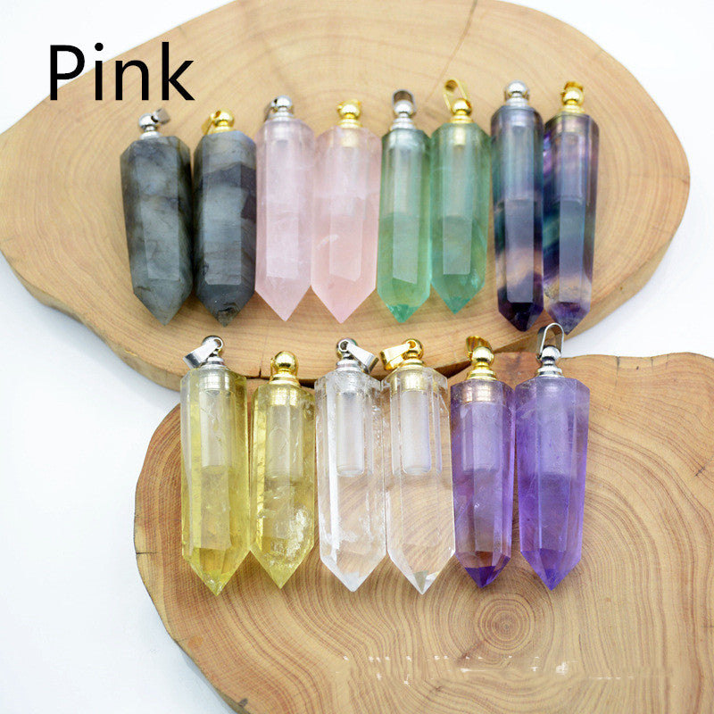 Essence Elysium: Natural Crystal Pendant Perfume Bottle.