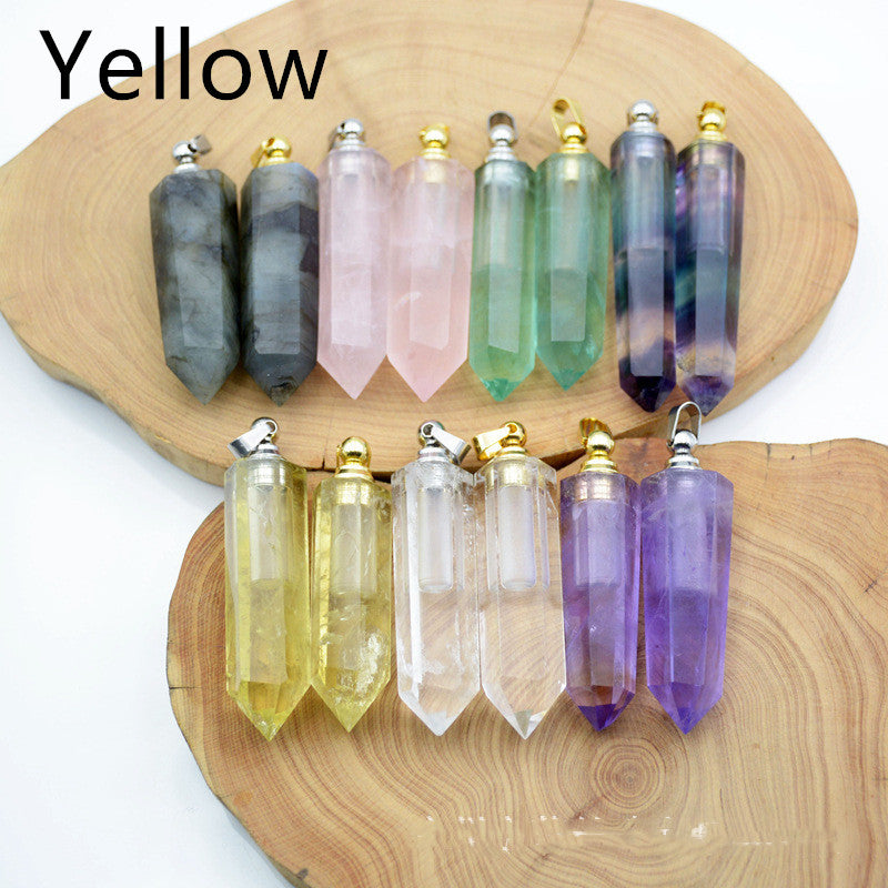 Essence Elysium: Natural Crystal Pendant Perfume Bottle.