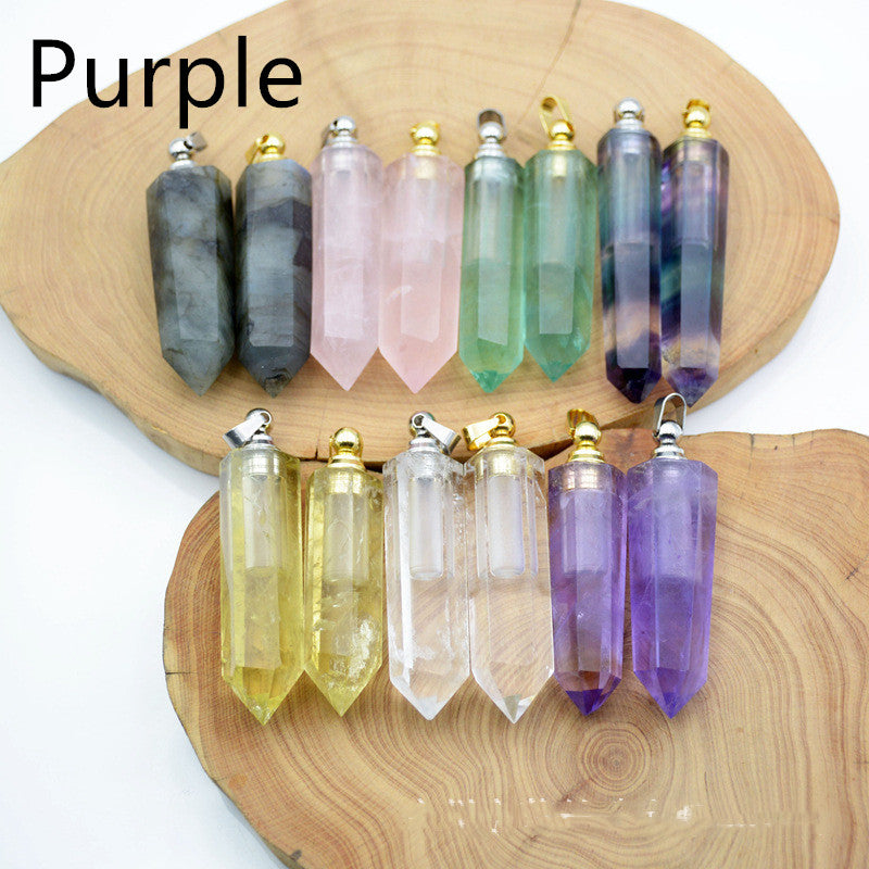 Essence Elysium: Natural Crystal Pendant Perfume Bottle.