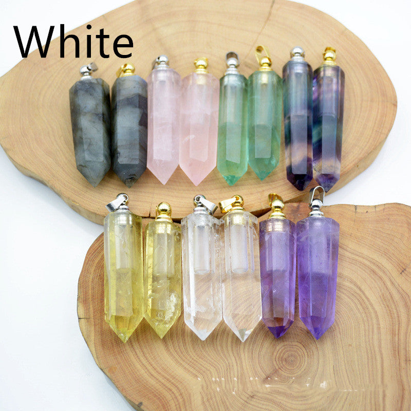 Essence Elysium: Natural Crystal Pendant Perfume Bottle.