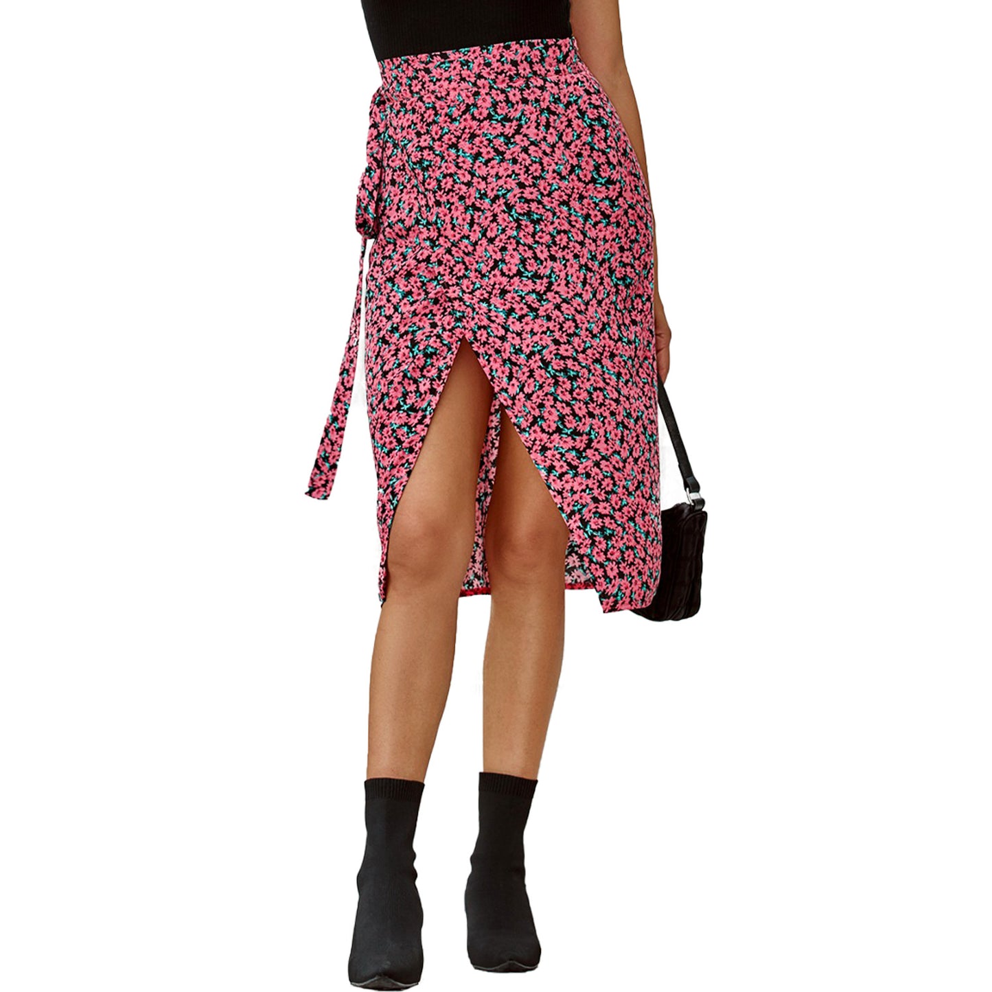 Ladies Fashion Printed High Waist Irregular Skirt