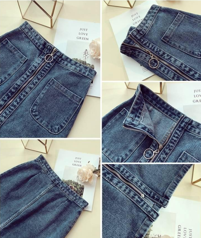 Denim Skirt Female Spring And Summer New Ins High Waist Chic Bag Hip Skirt Half-length Skirt Summer