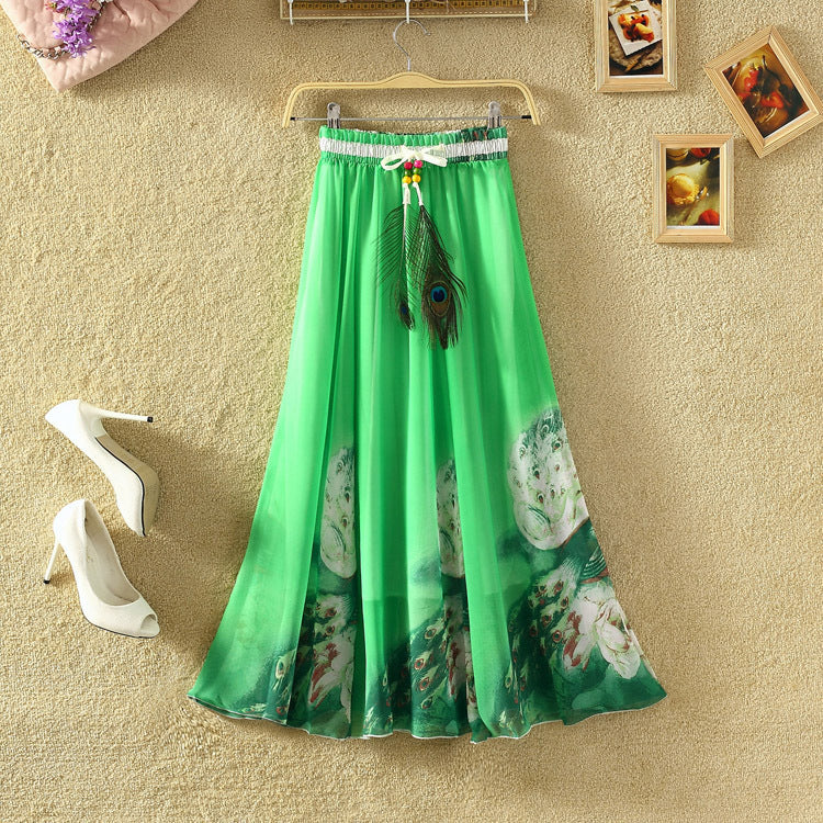 Bohemian Chiffon Print Skirt Floral Fairy Dress Holiday Beach Women's Wear