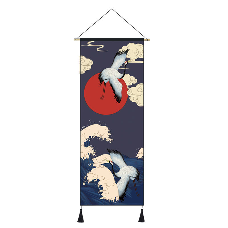 Japanese Style Hanging Painting Crane Lady Ukiyo-E Japanese Landscape Living Room Background Wall Decoration Painting Tatami Bedroom Mural