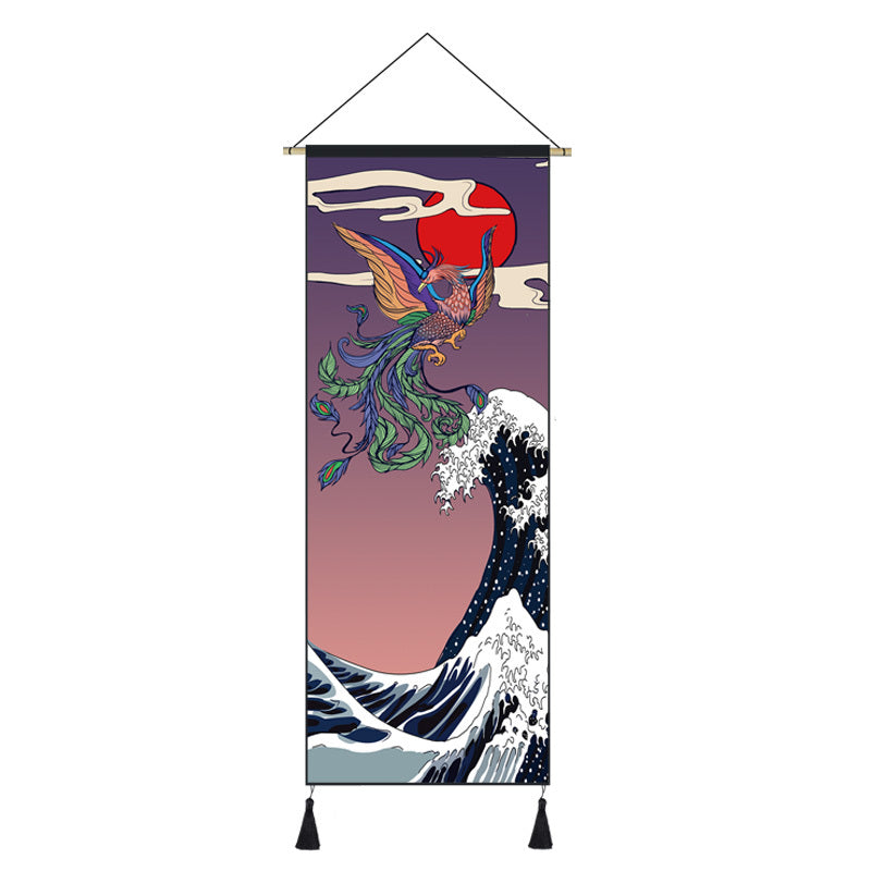 Japanese Style Hanging Painting Crane Lady Ukiyo-E Japanese Landscape Living Room Background Wall Decoration Painting Tatami Bedroom Mural