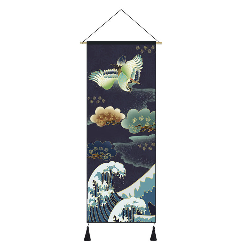 Japanese Style Hanging Painting Crane Lady Ukiyo-E Japanese Landscape Living Room Background Wall Decoration Painting Tatami Bedroom Mural