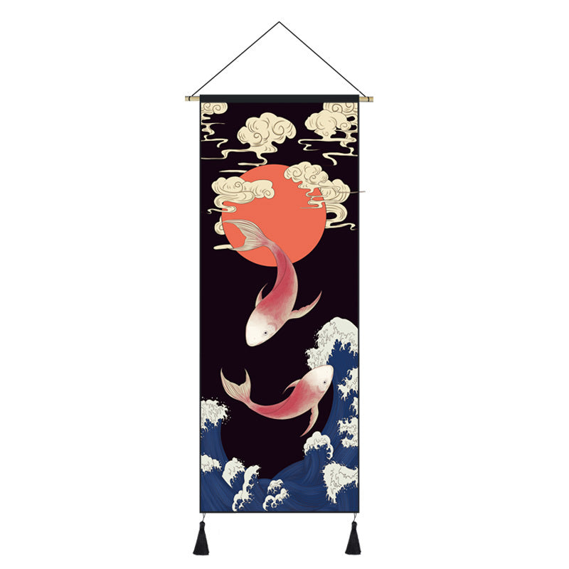 Japanese Style Hanging Painting Crane Lady Ukiyo-E Japanese Landscape Living Room Background Wall Decoration Painting Tatami Bedroom Mural