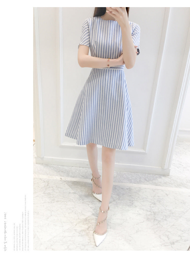 Korean Fashion Style Elegant Striped Slim Skirt