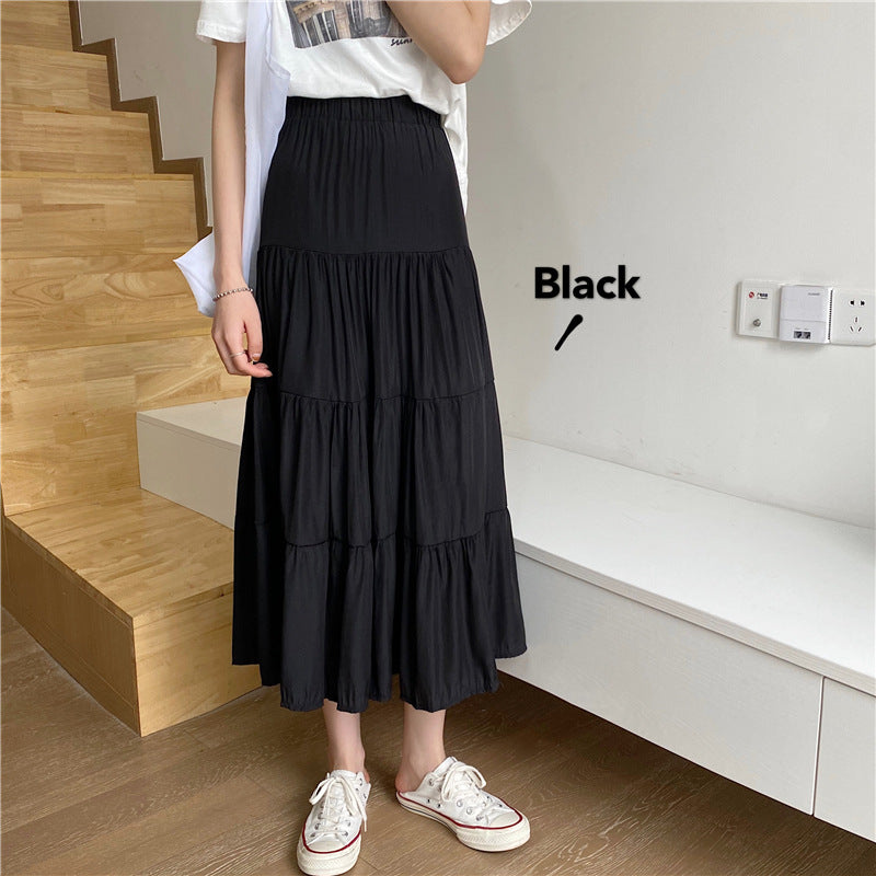 All-match A-line Cake Skirt Mid-length Chiffon Skirt