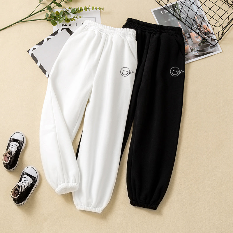 New Spring White Loose-Fitting Trousers Childrens Summer Sports Pants