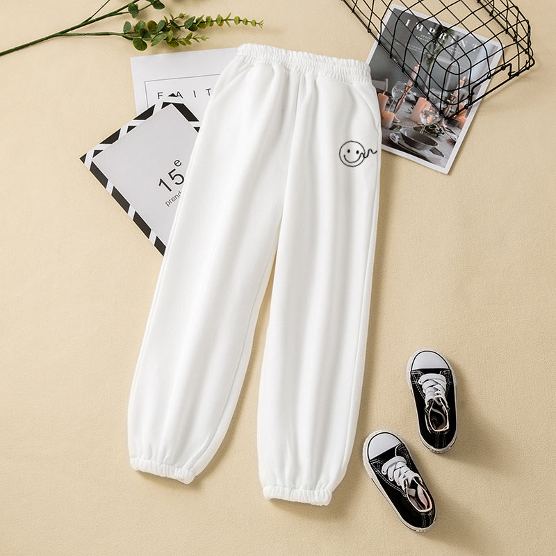 New Spring White Loose-Fitting Trousers Childrens Summer Sports Pants