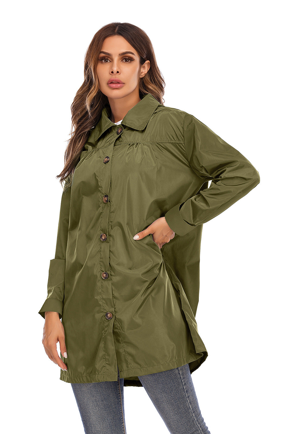 Wasserdichte Kleidung für Damen, Outdoor, mit Kapuze, wasserdichte Regenjacke